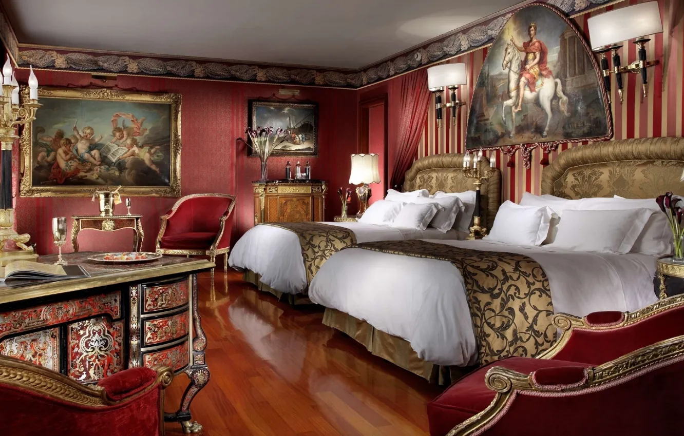 Photo wallpaper design, photo, interior, classic, bedroom, vintage