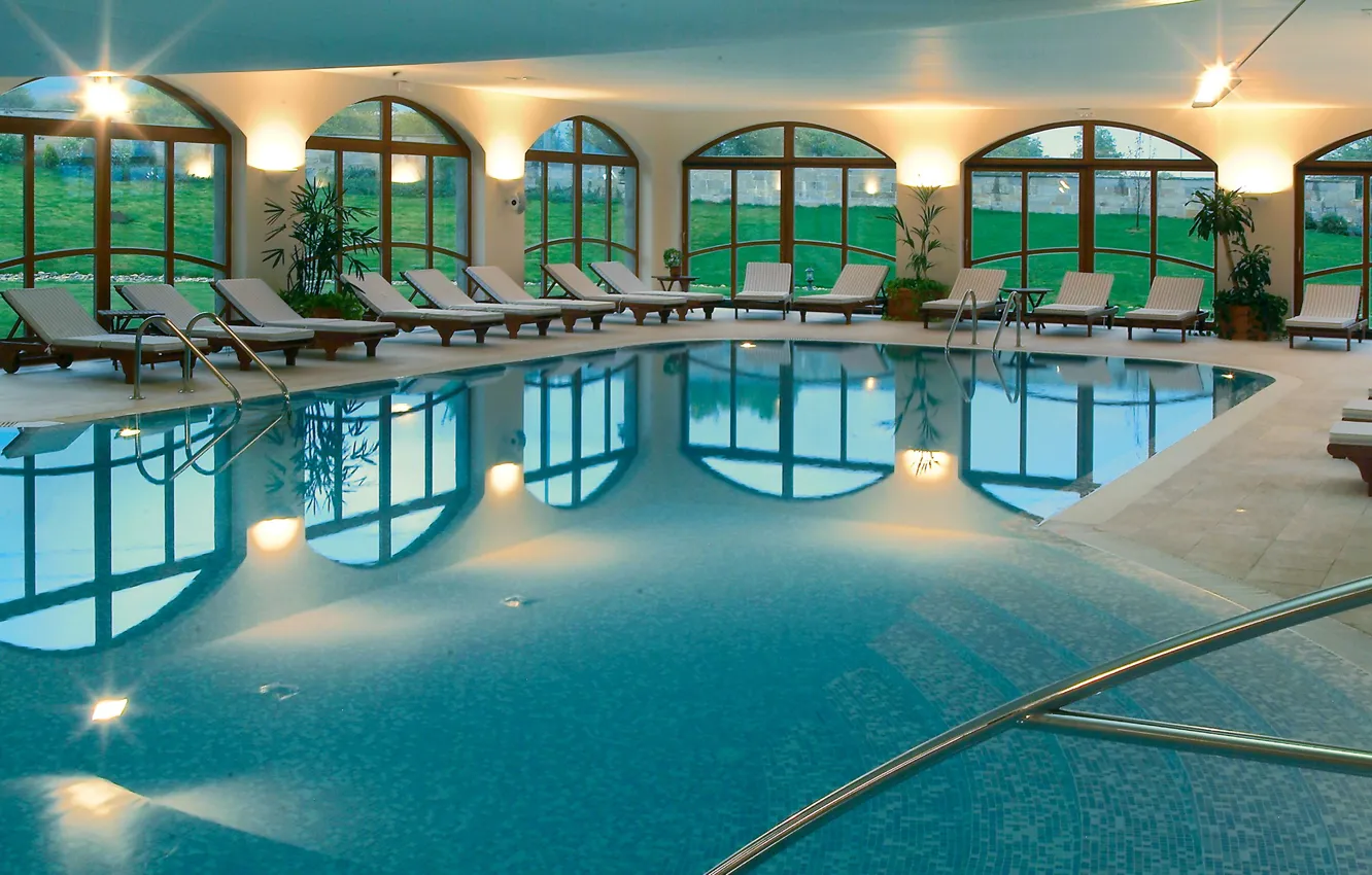 Photo wallpaper design, style, interior, pool, the room