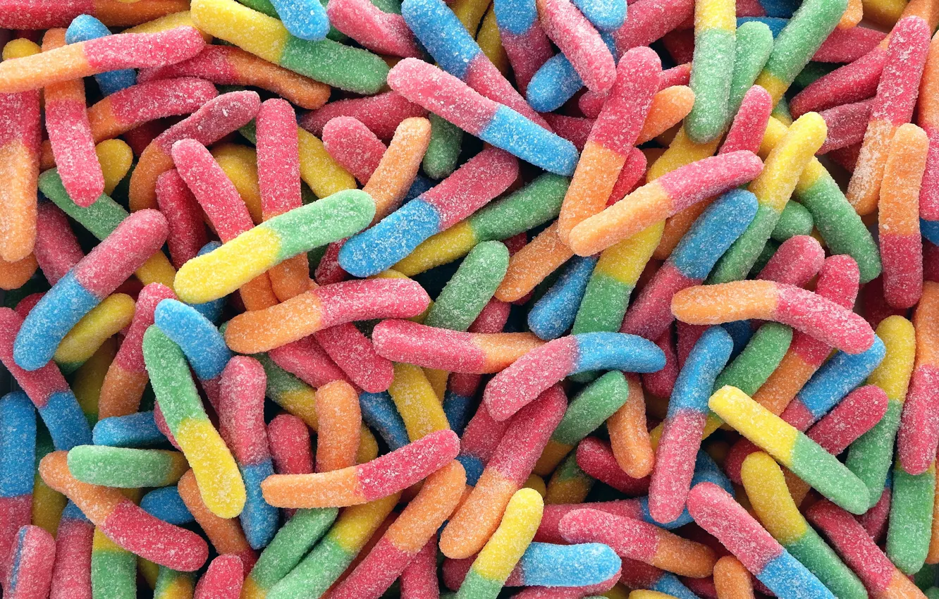 Photo wallpaper food, sweet, marmalade, marmalade worms