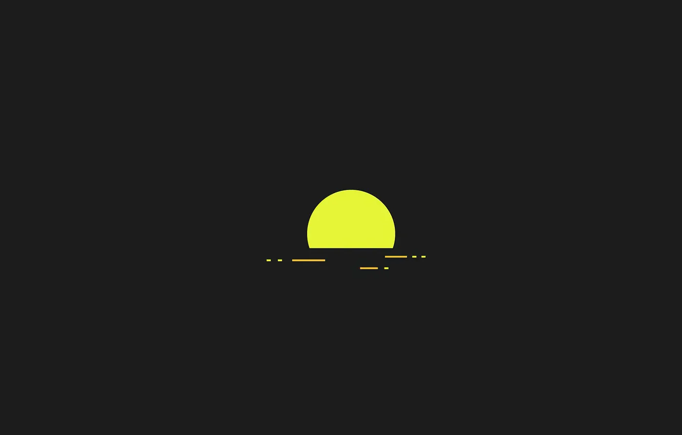 Photo wallpaper the sun, sunset, minimalism, minimalism, sunset, sun, the dark background, dark background