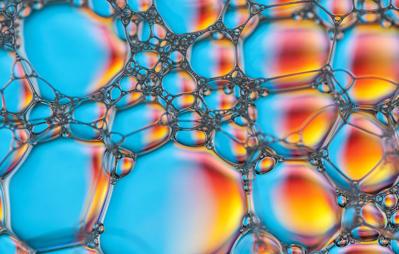 Photo wallpaper foam, bubbles, Shine, color, the volume