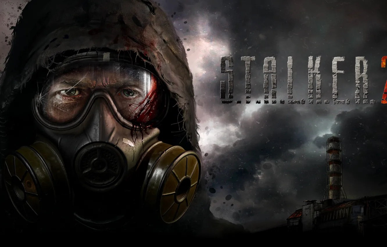Photo wallpaper gas mask, Chernobyl, Chernobyl, Pripyat, area, Ukraine, Stalker 2