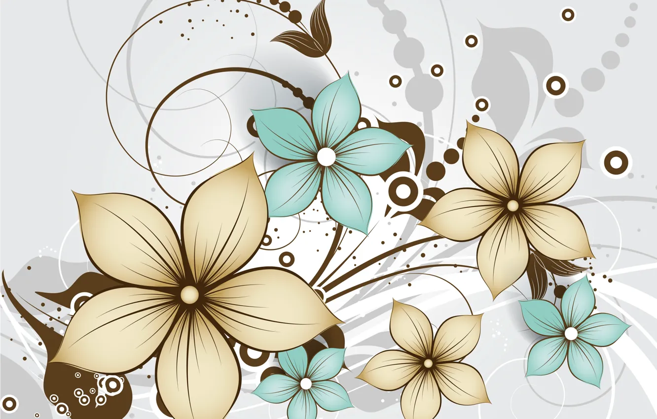 Photo wallpaper flowers, background, pattern, texture, ornament