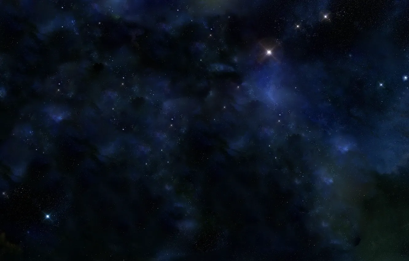 Photo wallpaper stars, blue, nebula, galaxy