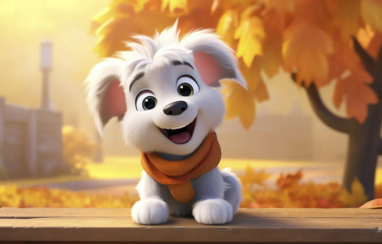 Photo wallpaper fantasy, style, dog, adorable