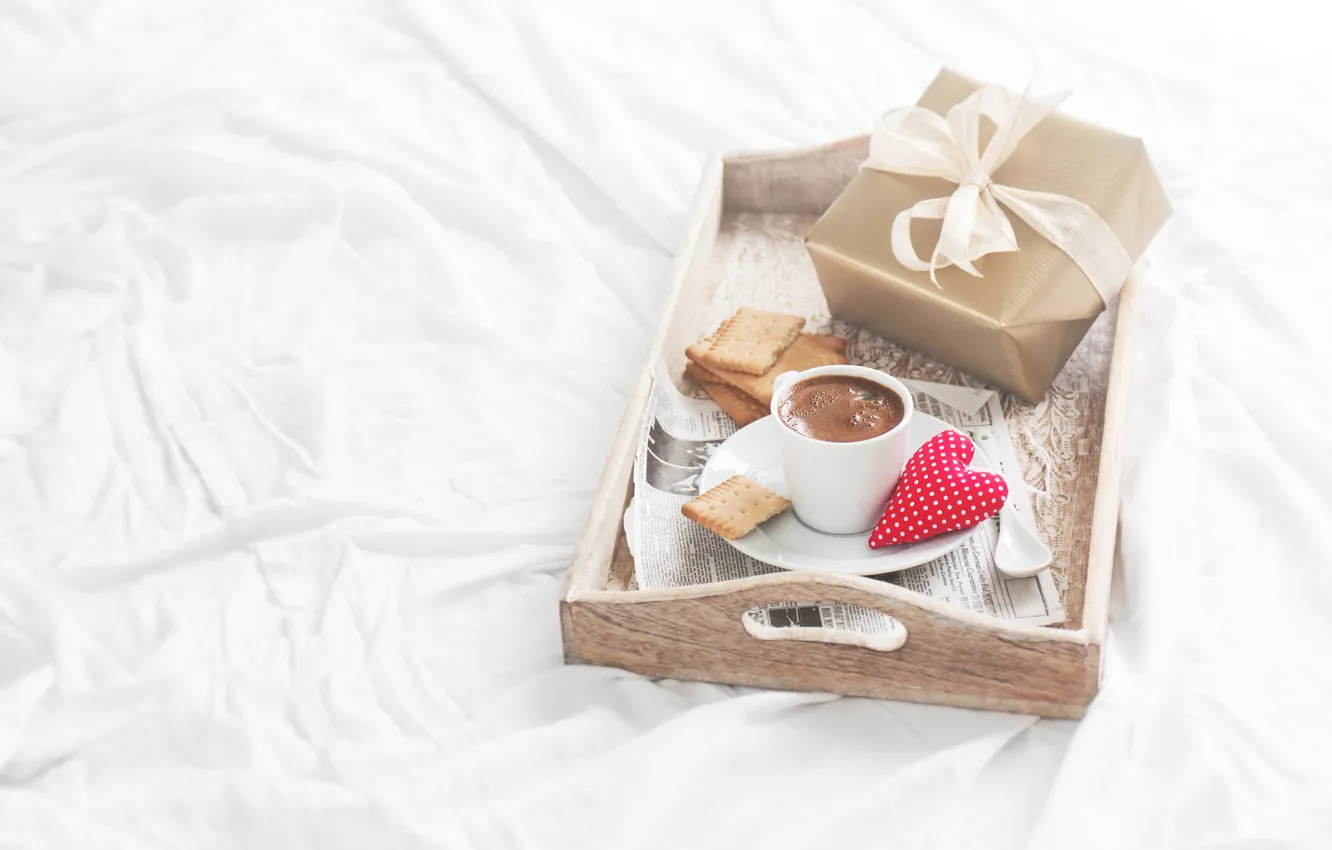 Photo wallpaper roses, candy, love, heart, romantic, chocolate, gift, coffee