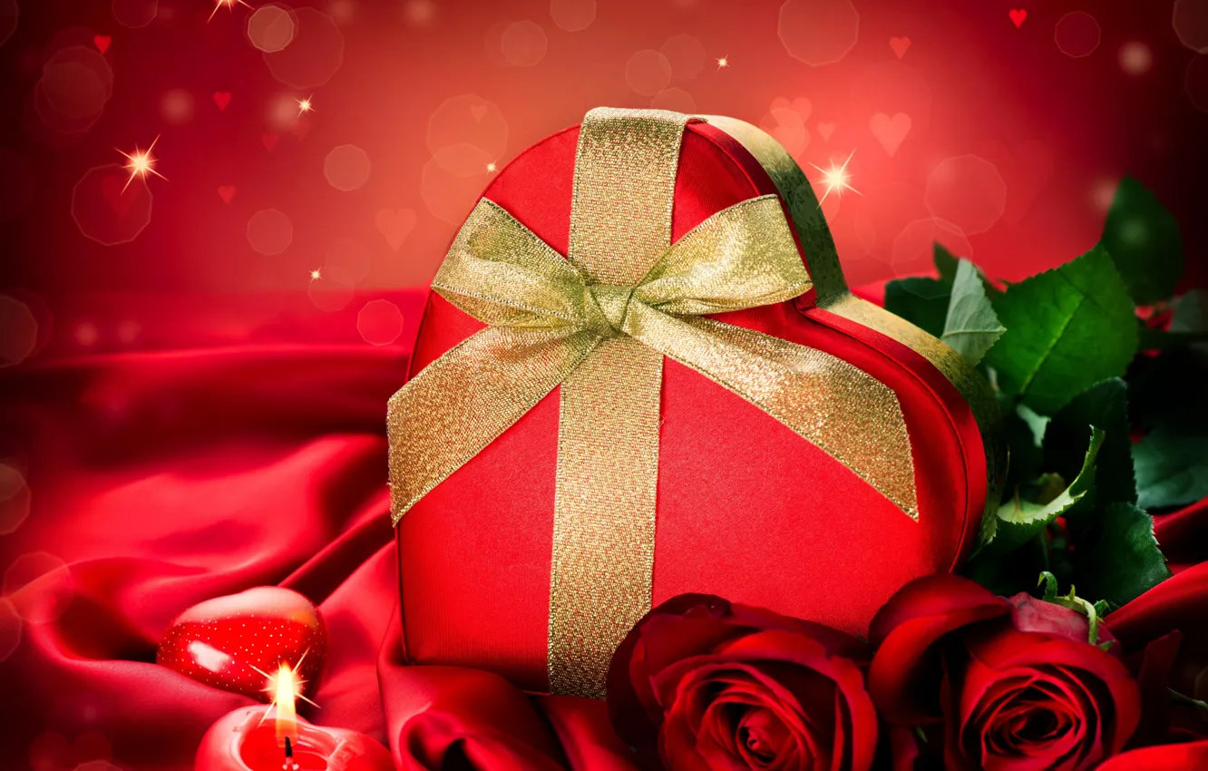 Photo wallpaper love, flowers, roses, petals, valentine's day