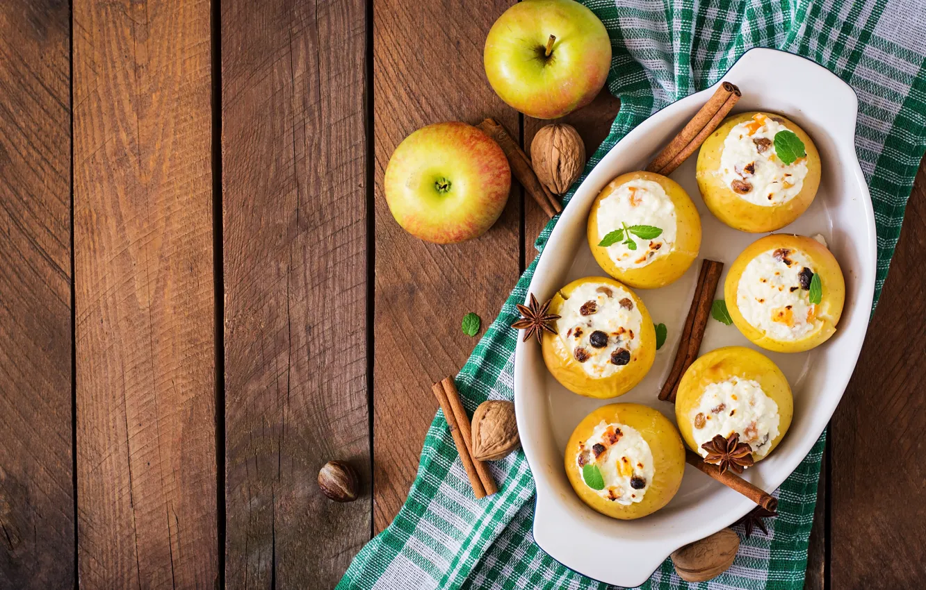 Photo wallpaper apples, cinnamon, dessert, clove