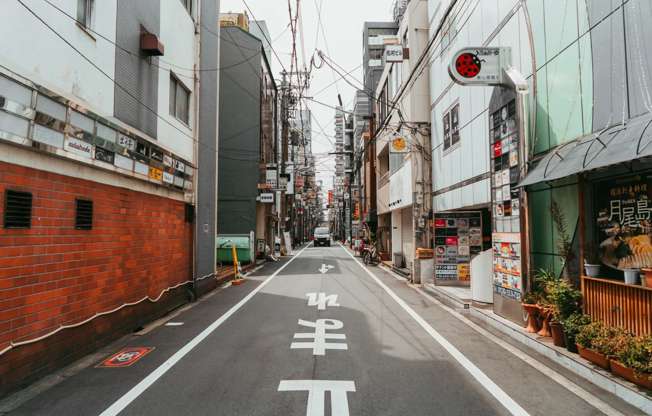 Photo wallpaper road, the city, the way, street, building, home, Japan, Japan