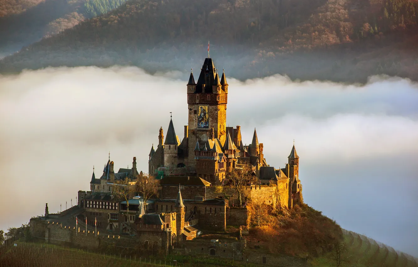 Photo wallpaper the city, photo, castle, Germany, Cochem