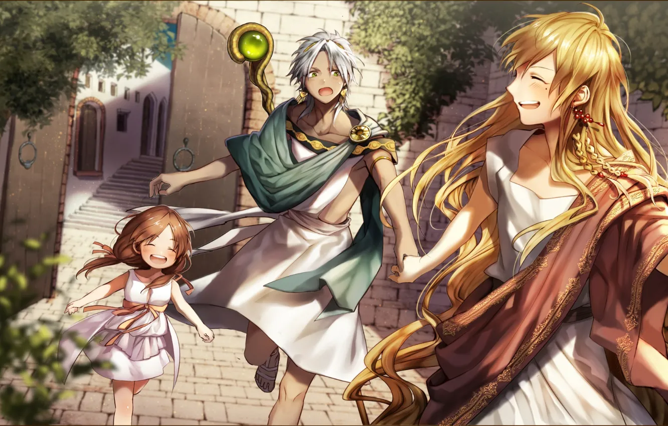 Photo wallpaper anime, art, two, runs, magi the labyrinth of magic