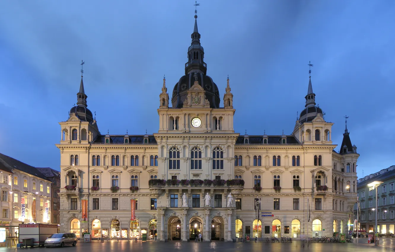 Photo wallpaper the sky, the city, building, the evening, area, Vienna