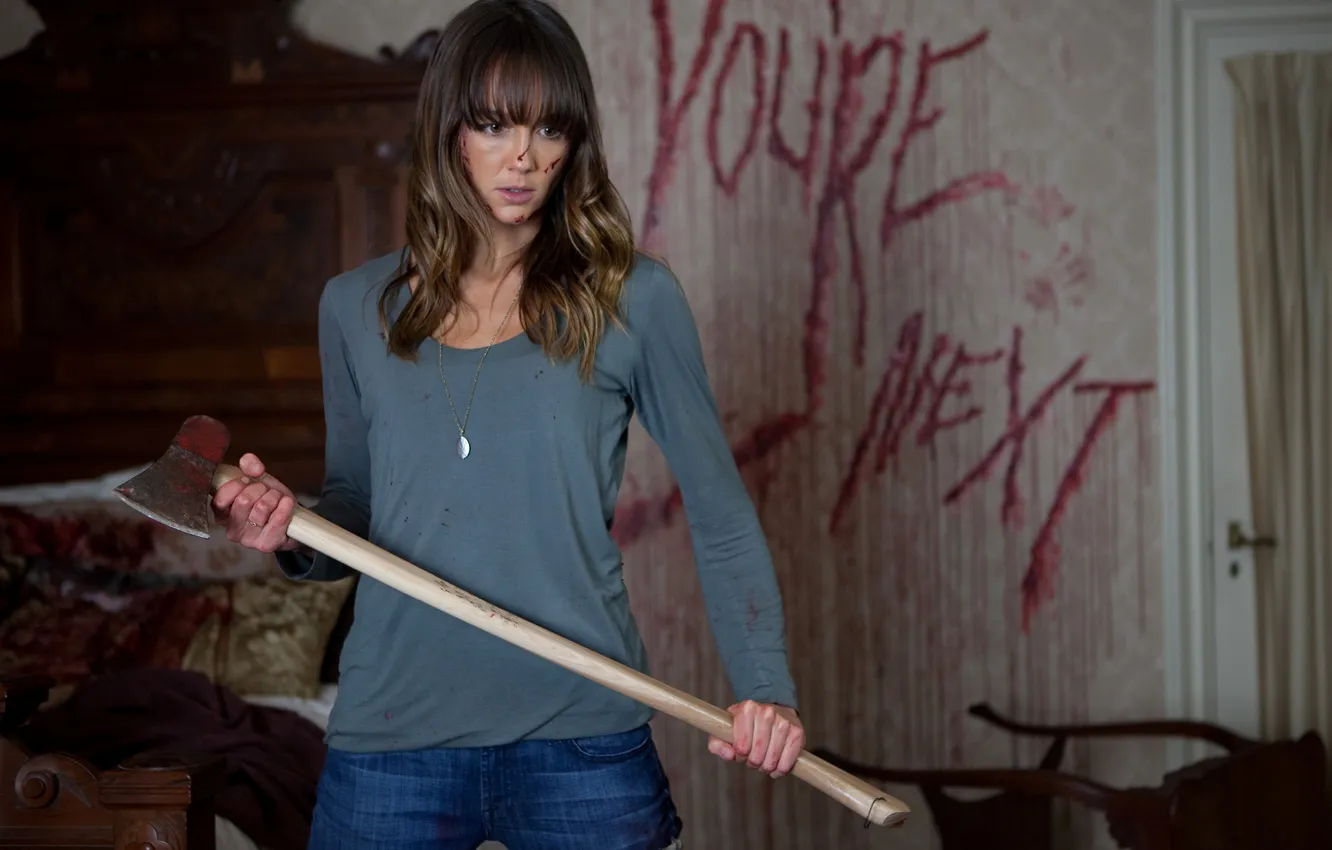 Photo wallpaper black Comedy, You're Next, Sharni Vinson, slasher, You end