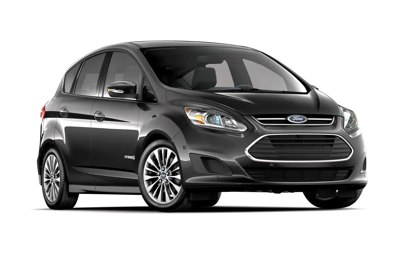 Photo wallpaper black, Ford, white background, Hybrid, 2016, C-Max