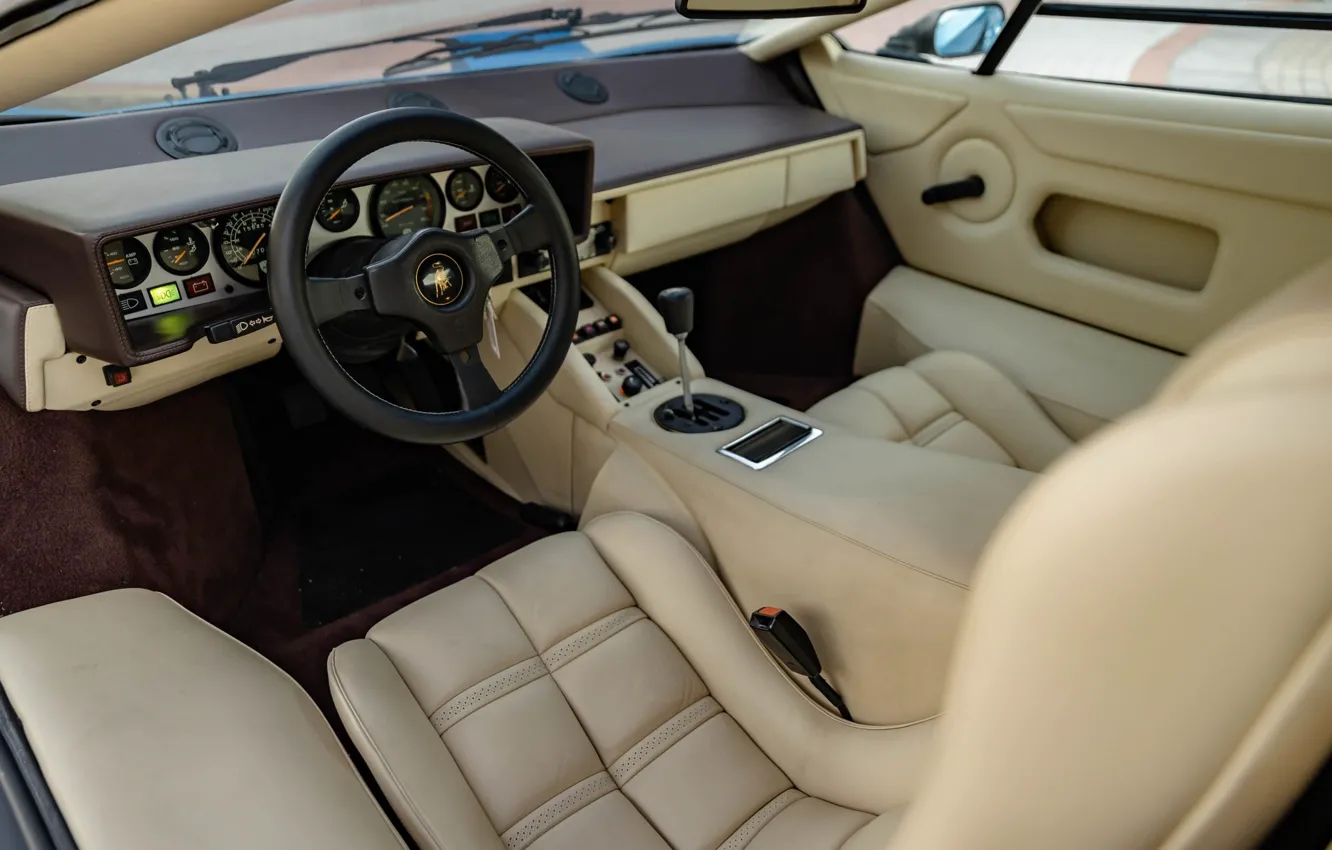 Photo wallpaper Lamborghini, Countach, LP5000 S, car interior, Lamborghini Countach LP500 S