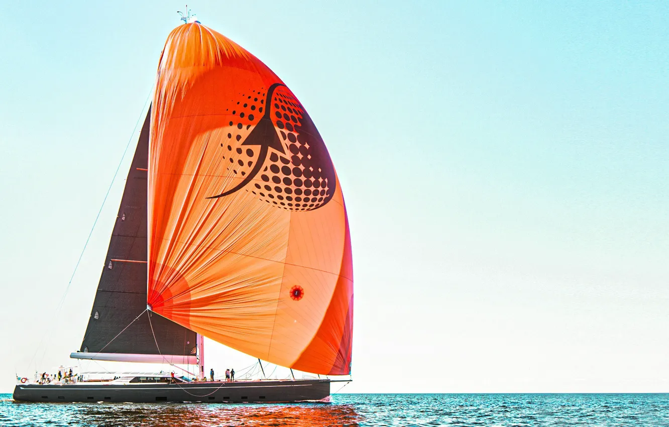 Photo wallpaper sea, yacht, sails, Monaco, Cruiser and Racer yacht, cruise and racing yacht