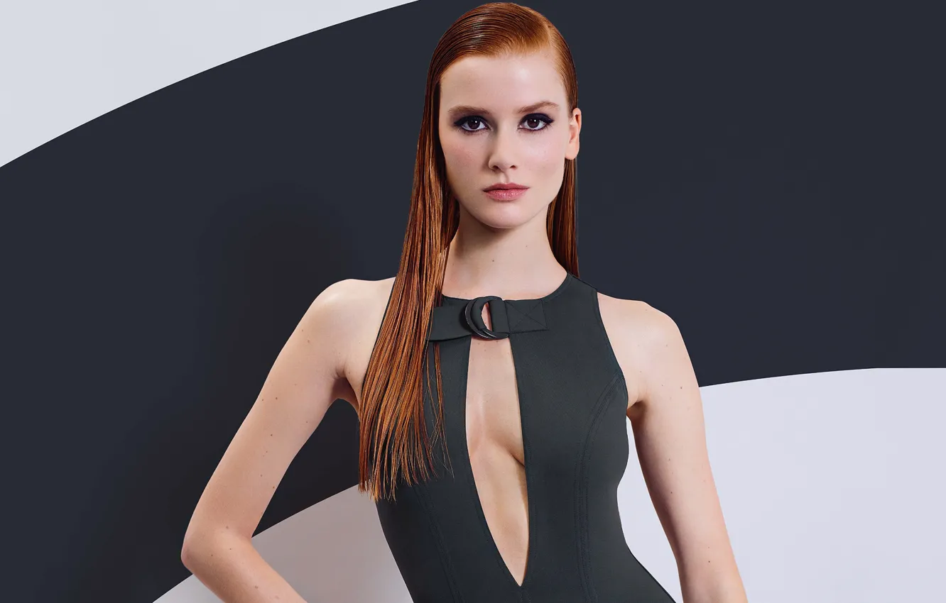 Photo wallpaper look, girl, makeup, dress, Vogue Model