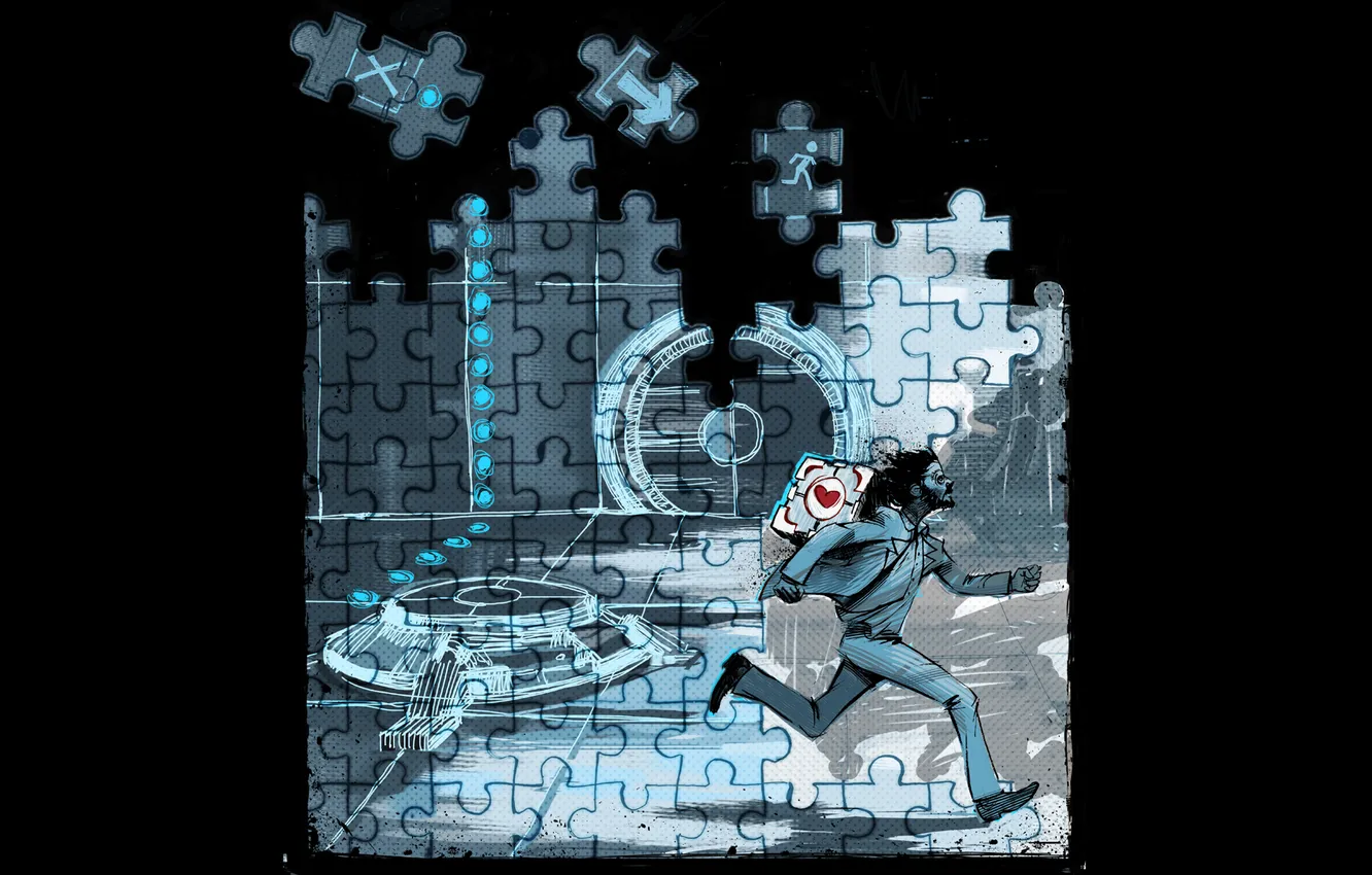 Photo wallpaper Cube, Portal 2, Doctor, Puzzles