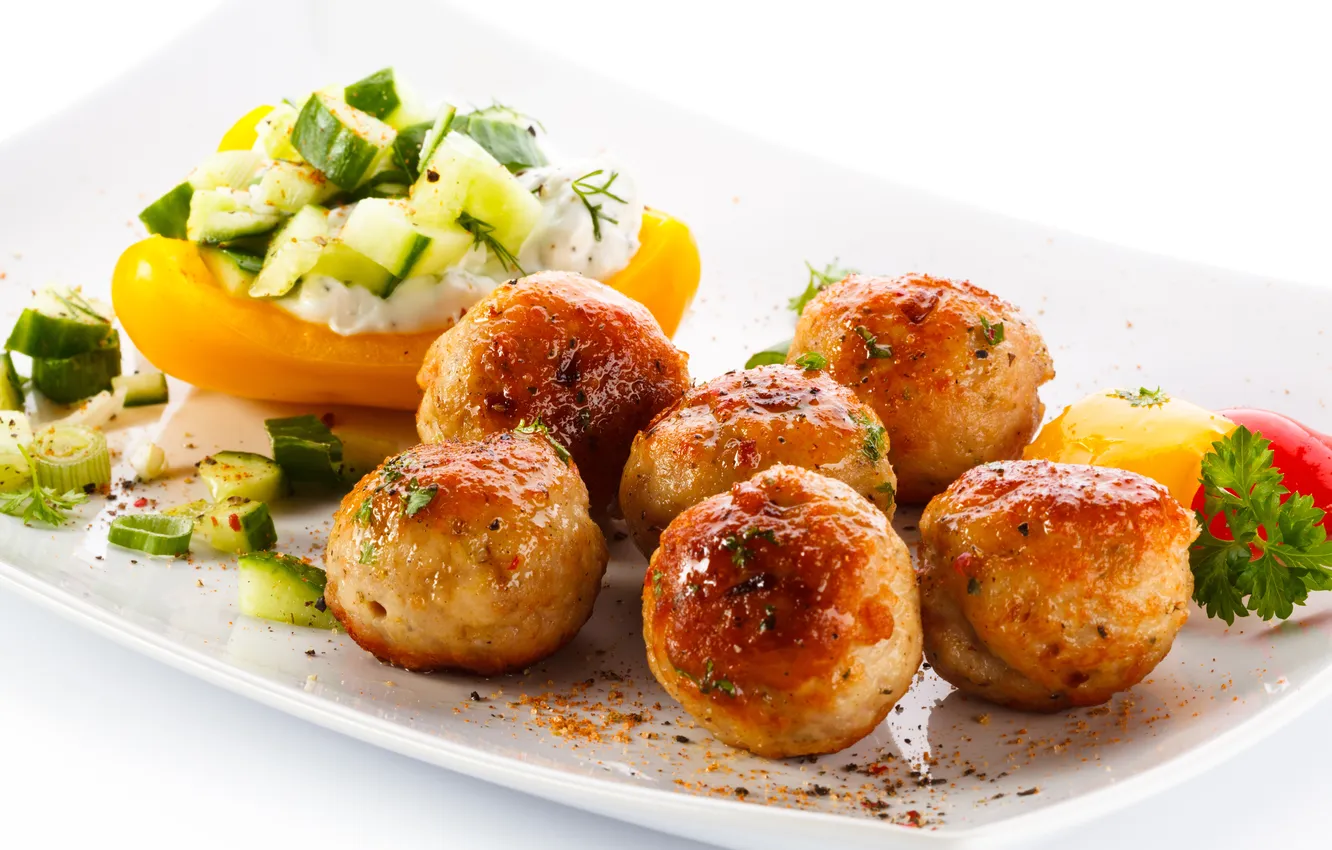 Photo wallpaper greens, bow, sauce, Patty, cucumbers