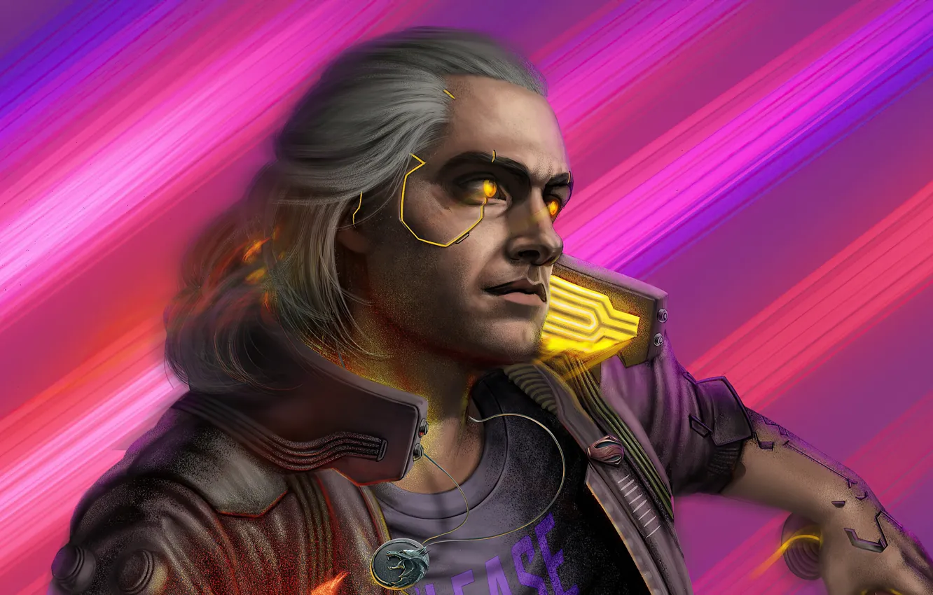 Photo wallpaper future, the game, technology, game, Android, characters, yellow eyes, Future