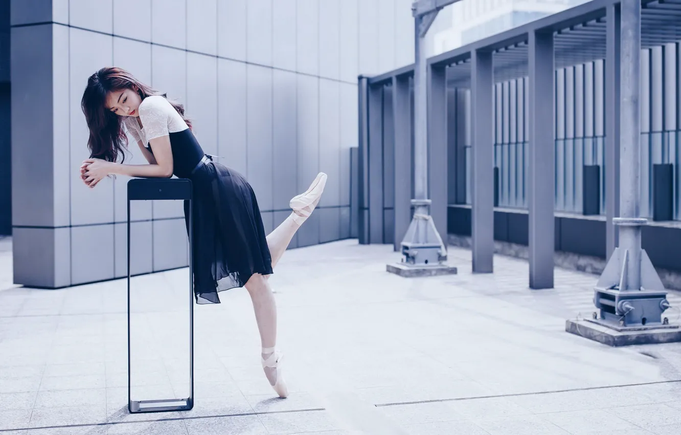 Photo wallpaper girl, the city, Asian