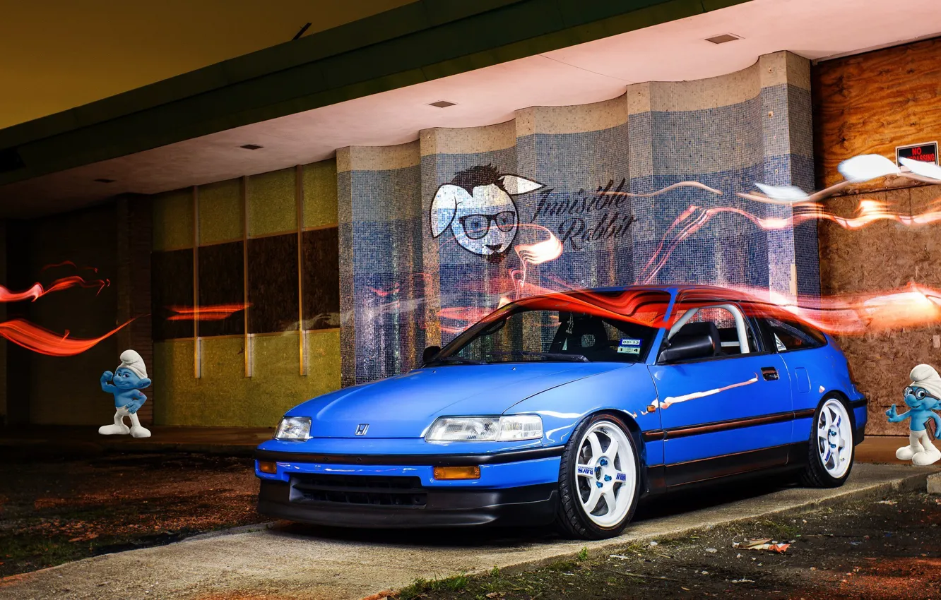 Photo wallpaper tuning, sport, honda, japan, Honda, blue, jdm, tuning