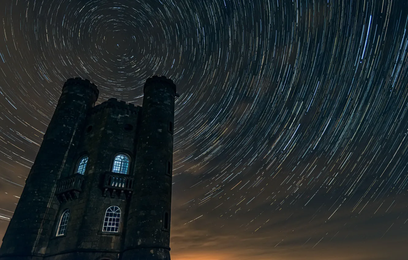Photo wallpaper the sky, stars, England, United Kingdom, Middle Hill