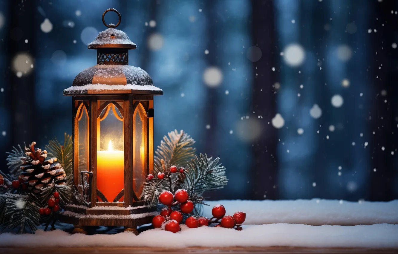 Photo wallpaper winter, snow, decoration, Christmas, bumps, winter, snow, decoration