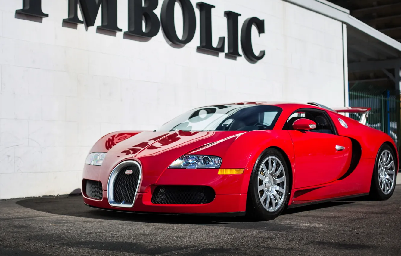 Photo wallpaper Bugatti, Veyron, Red, Symbolic's