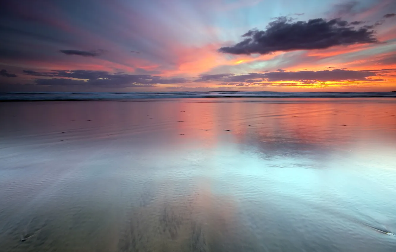 Photo wallpaper clouds, sunset, the ocean, new Zealand, sky, sunset, Last Light, auckland new zealand