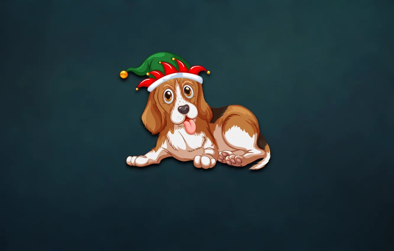 Photo wallpaper winter, background, mood, new year, dog, minimalism, 2018, The Year Of The Dog