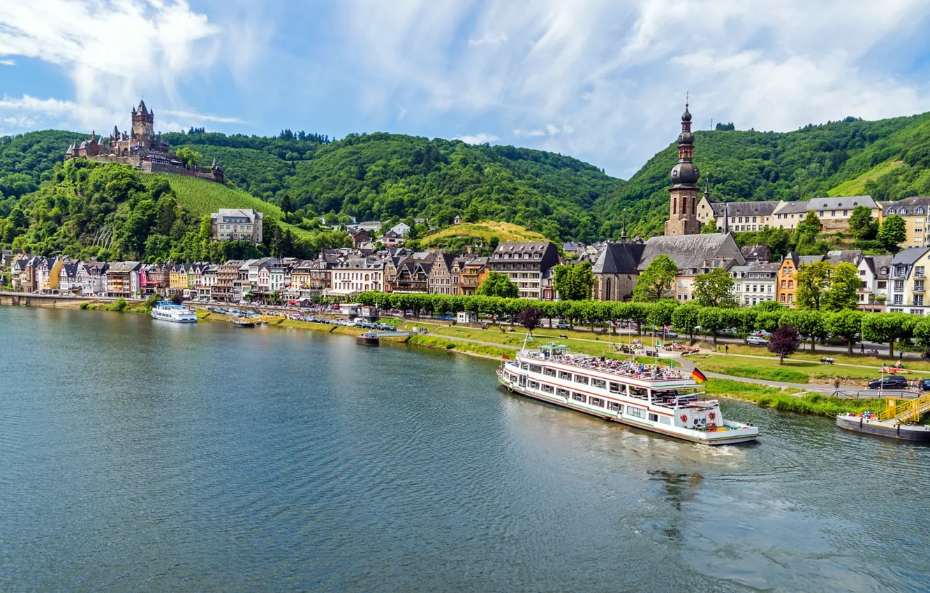 Photo wallpaper river, Germany, Mosel