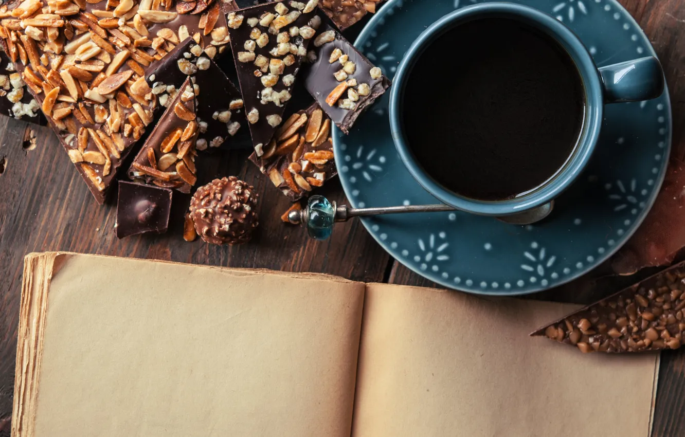 Photo wallpaper coffee, chocolate, Cup, cup, chocolate, beans, coffee