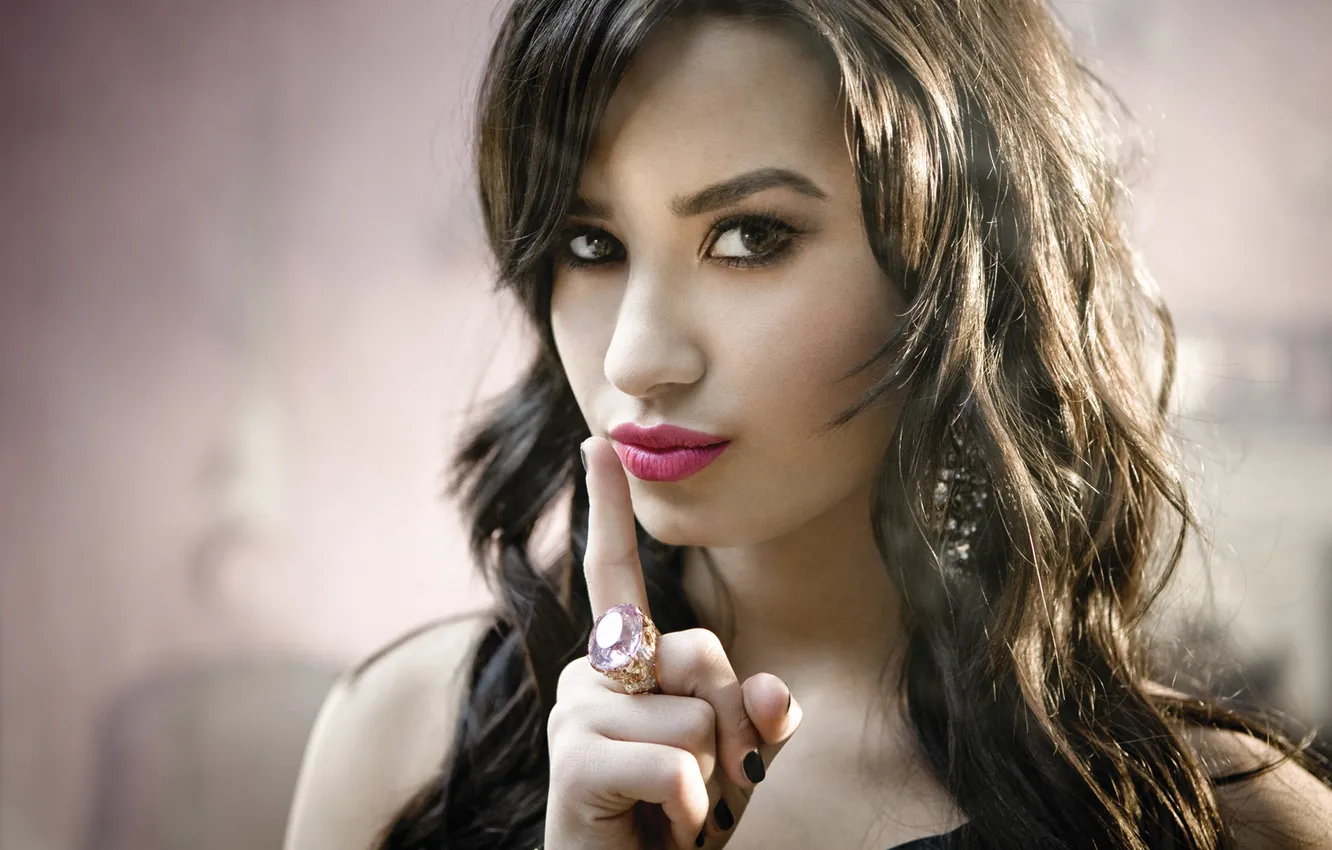 Photo wallpaper lips, ring, Demi Lovato, CSI