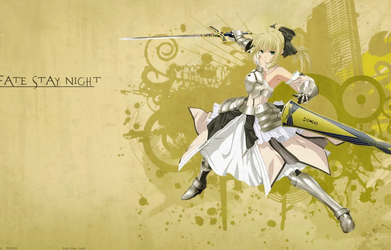 Photo wallpaper girl, background, sword, the saber, Fate stay night, Fate / Stay Night