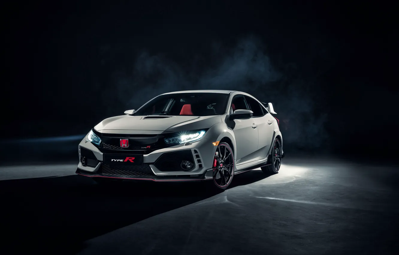 Photo wallpaper Honda, black background, Honda, Civic, civici, Type R