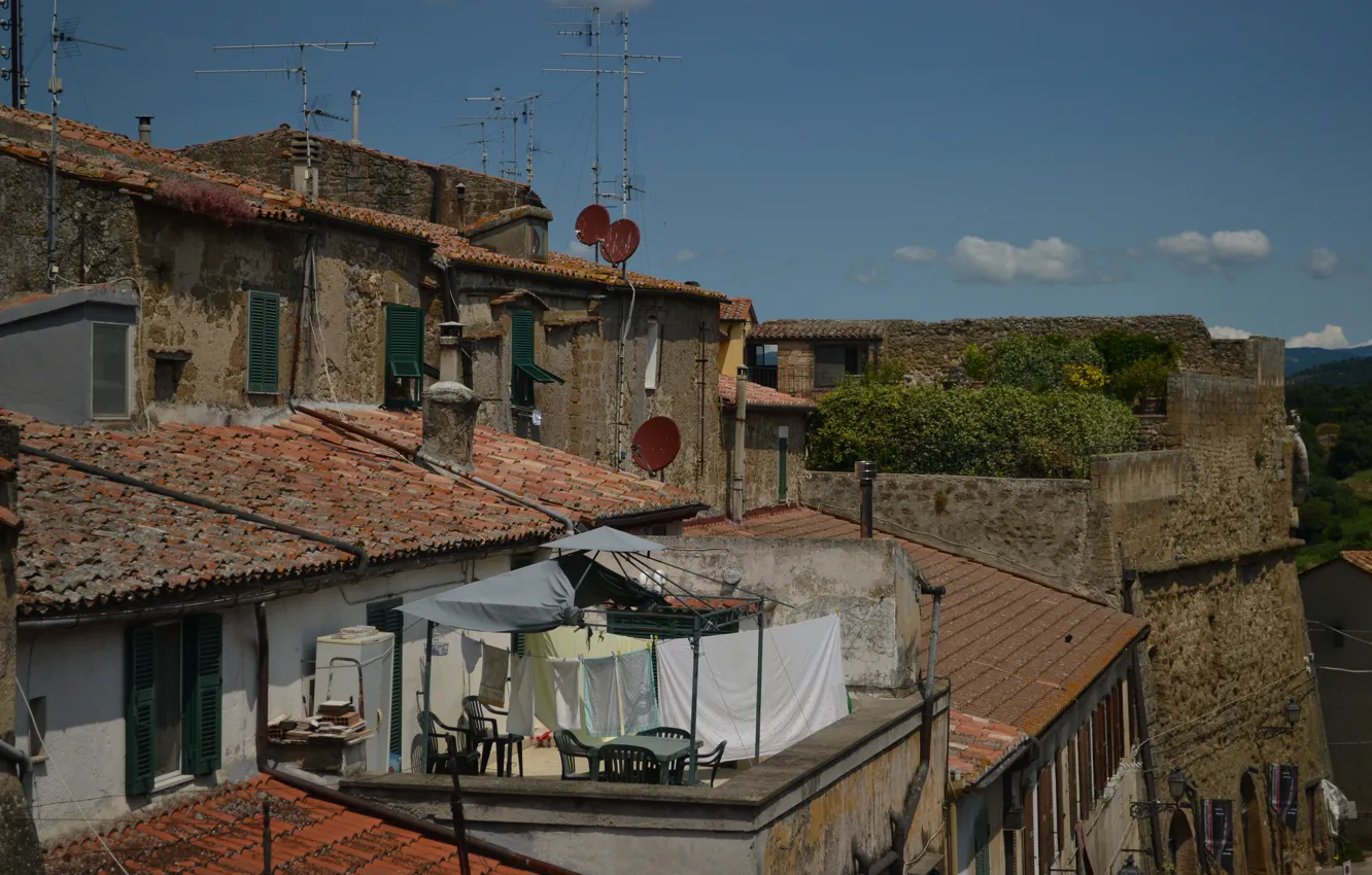 Photo wallpaper Home, Roof, Italy, Linen, Italy, Tuscany, Italia, Toscana