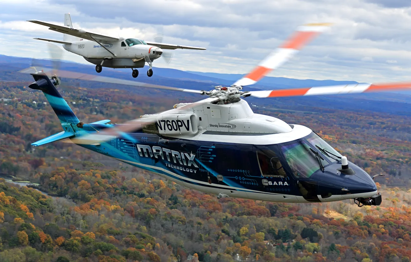 Photo wallpaper flight, the plane, helicopter, blades, Sikorsky, MATRIX