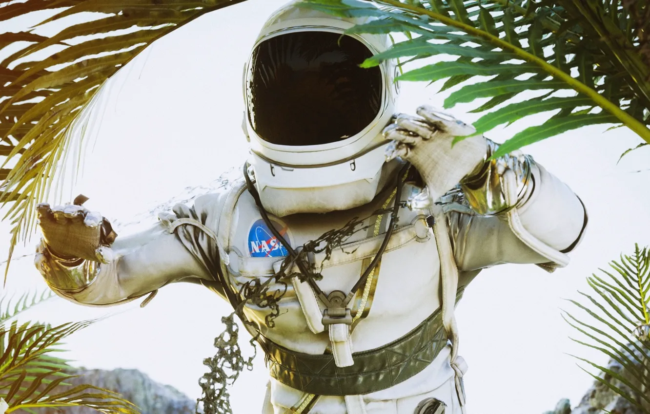 Photo wallpaper Wallpaper, astronaut, the suit, costume, wallpaper, NASA, picture, astronaut