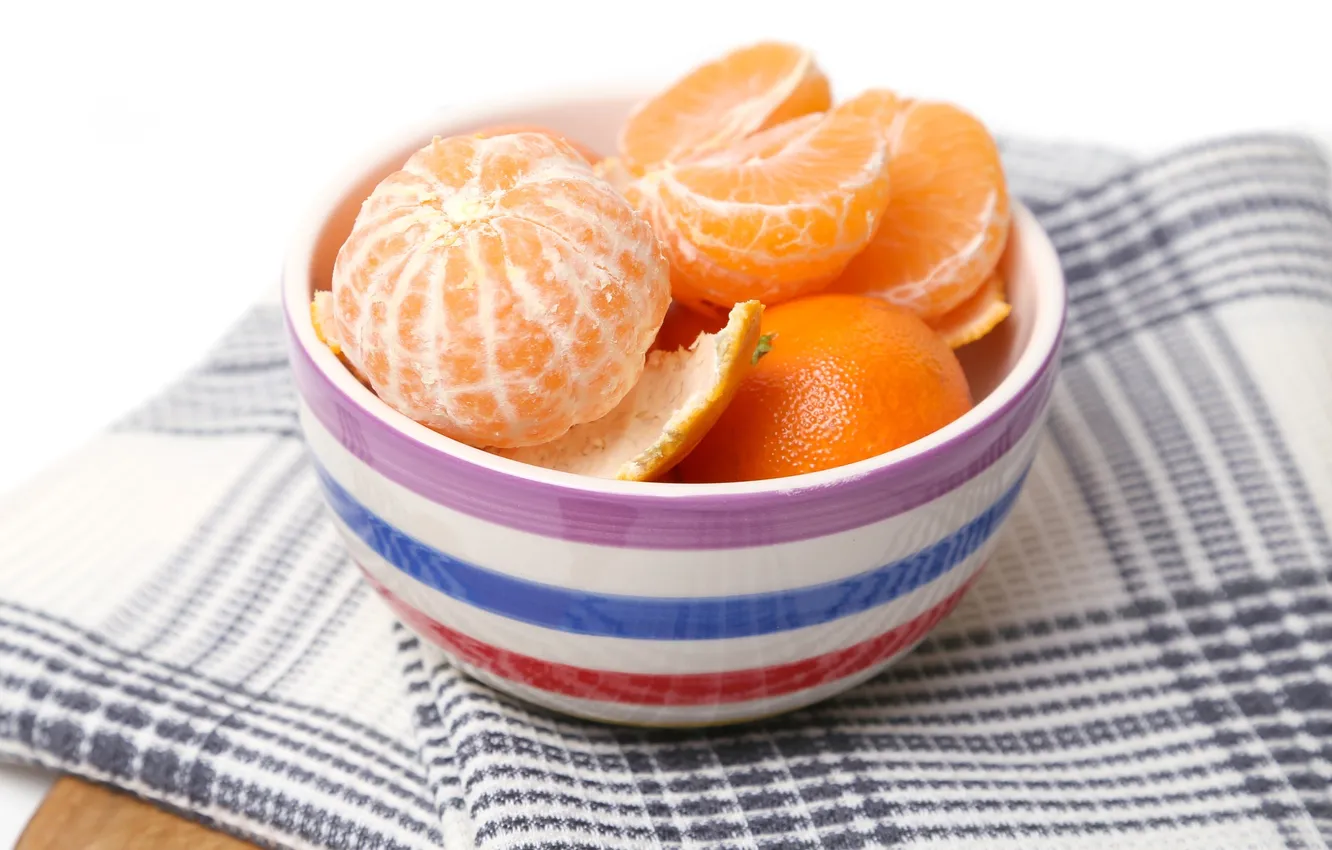 Photo wallpaper Cup, citrus, slices, tangerines