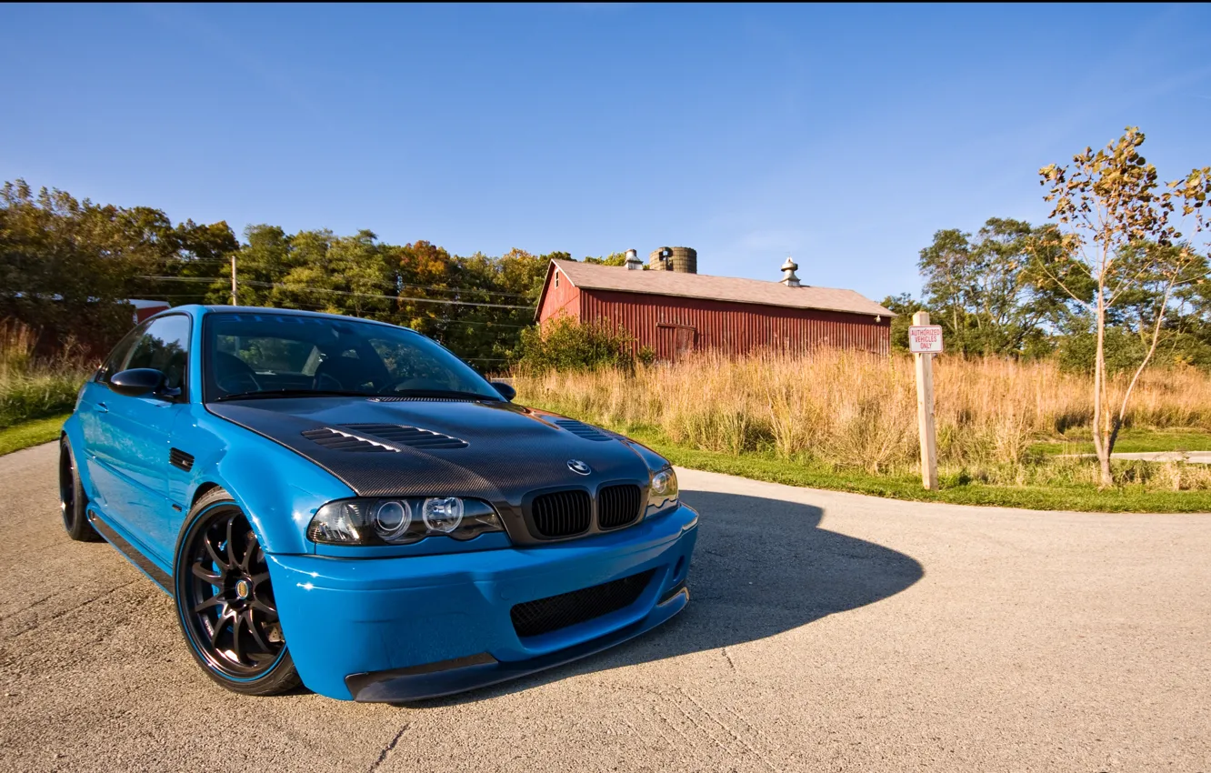 Photo wallpaper road, bmw, BMW, the hood, carbon, blue, blue, country