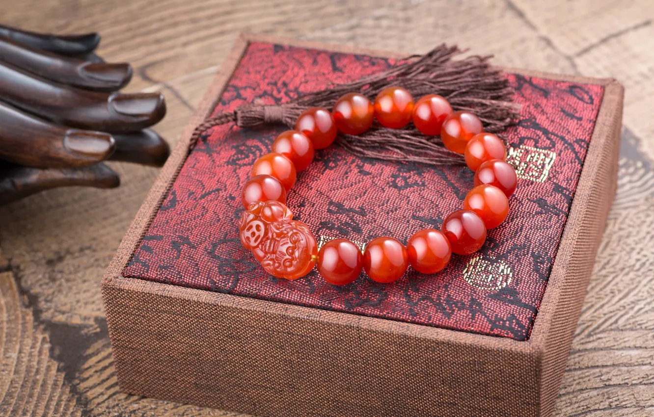 Photo wallpaper red, bracelet, decoration, beads, box