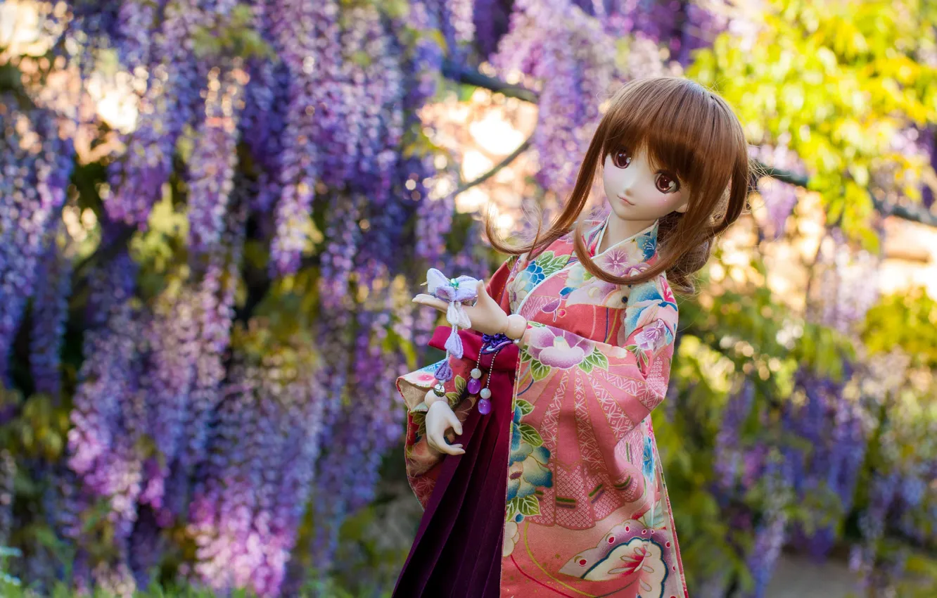 Photo wallpaper doll, Wisteria, Wisteria