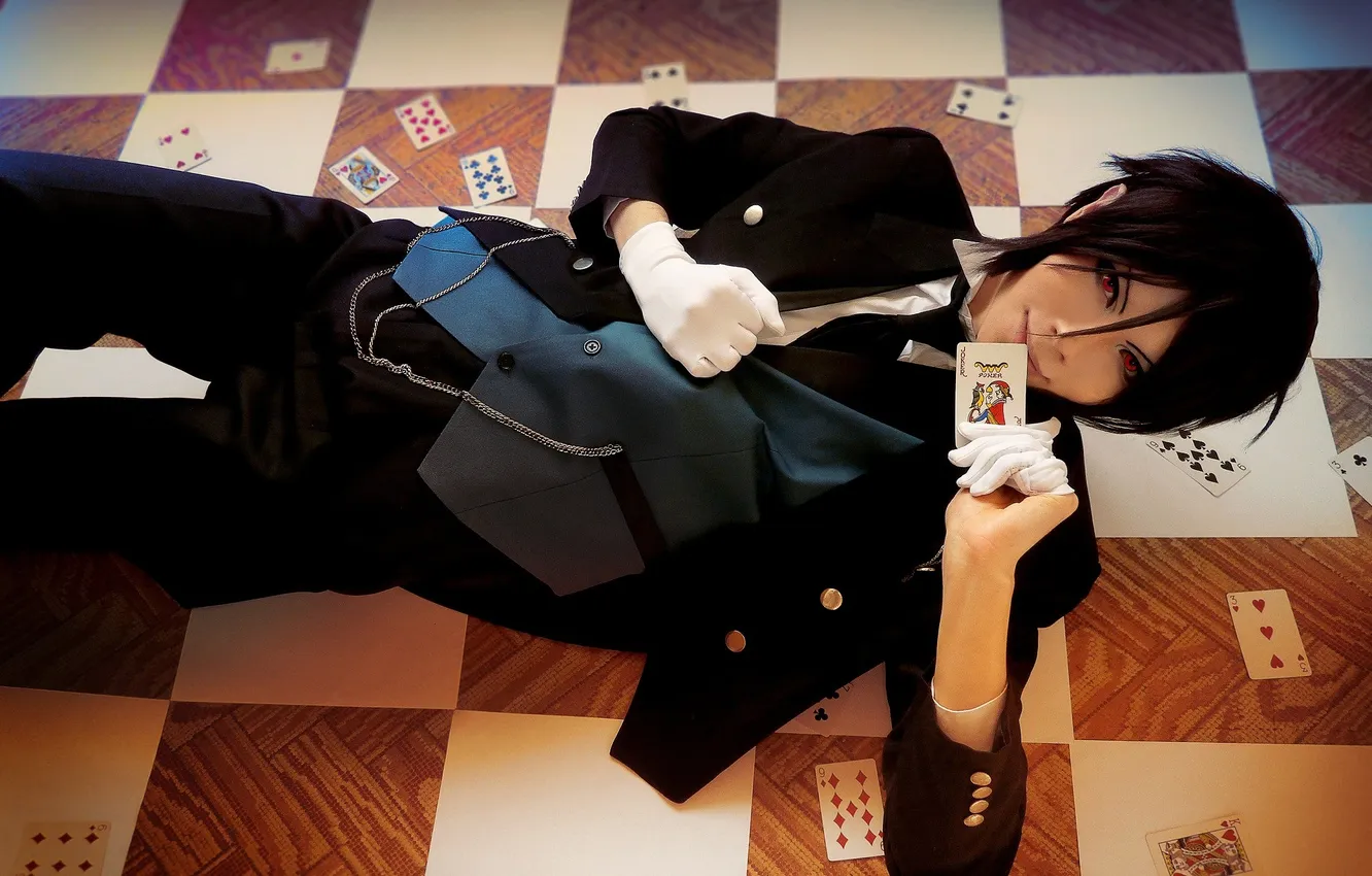 Photo wallpaper map, cosplay, Dark Butler, Sebastian Michaelis