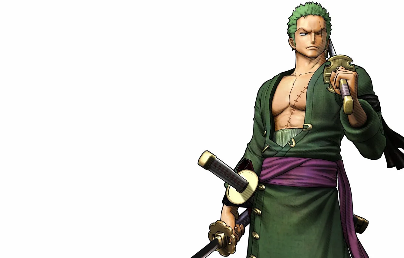 Photo wallpaper green, Japan, sword, game, One Piece, pirate, anime, katana