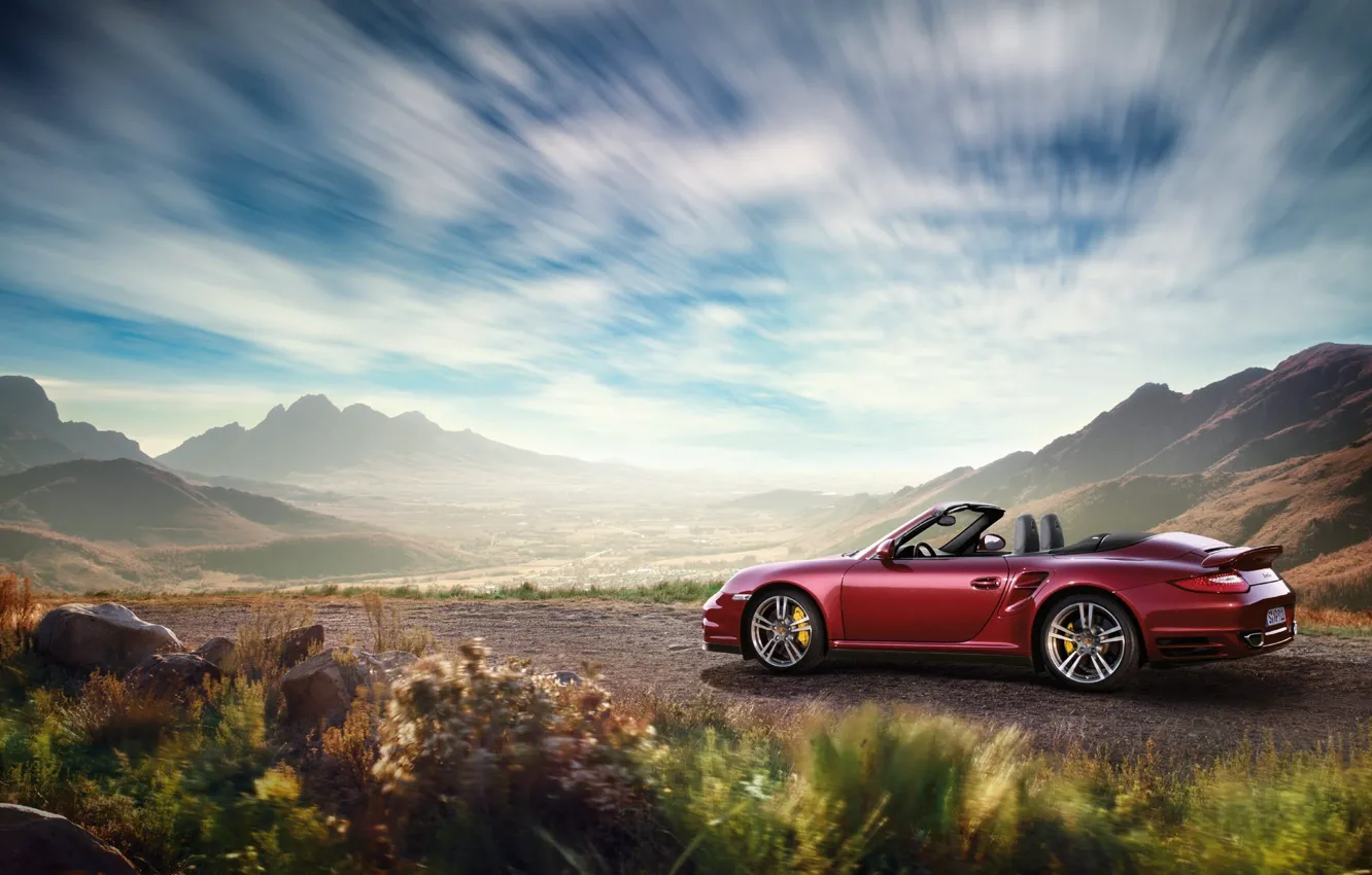 Photo wallpaper landscape, nature, convertible, Porsche, porsche 911 carrera