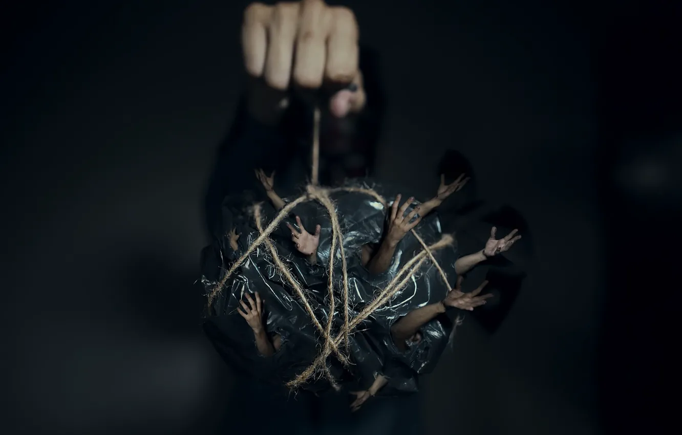 Photo wallpaper background, rope, hands