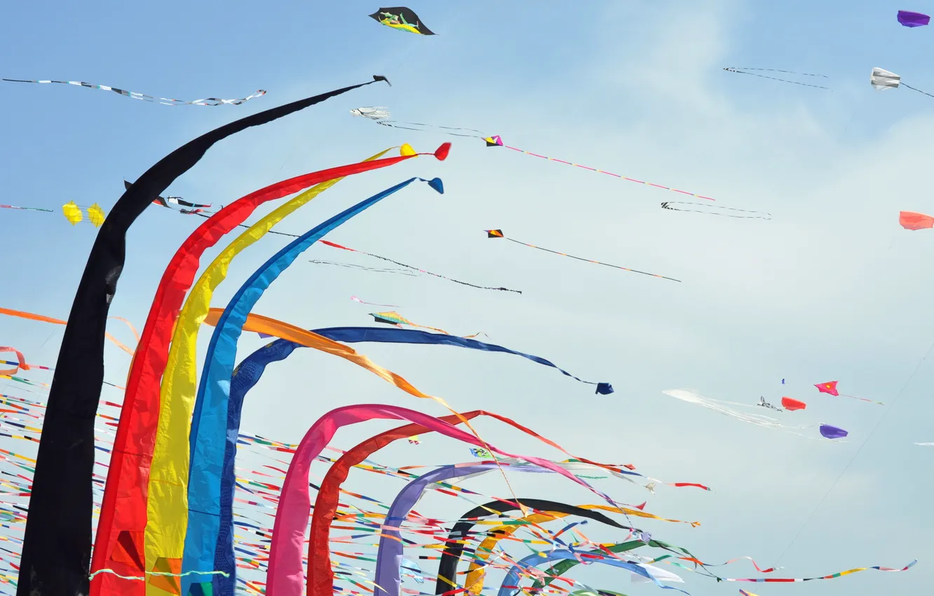 Photo wallpaper festival, aquiloni, kites, colori
