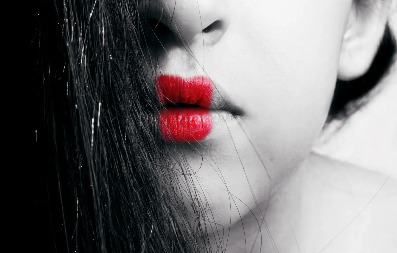 Photo wallpaper girl, lips, Memoirs of a Geisha