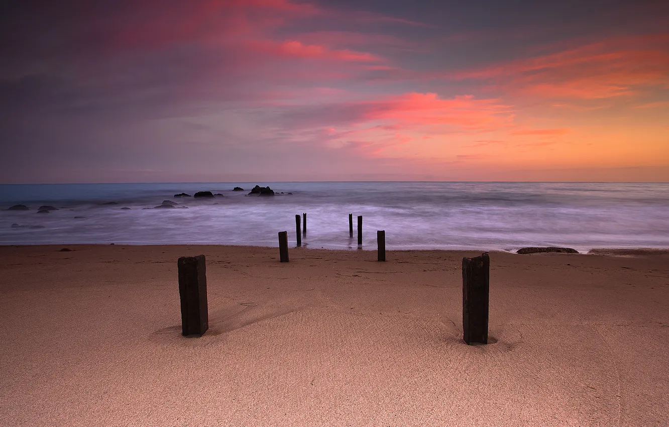 Photo wallpaper sand, sea, beach, the sky, paint, excerpt, number